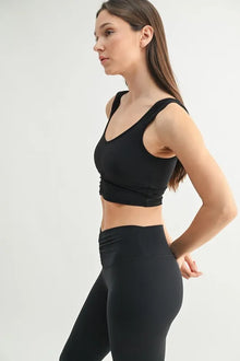MONO B Ruched Front Active Tank